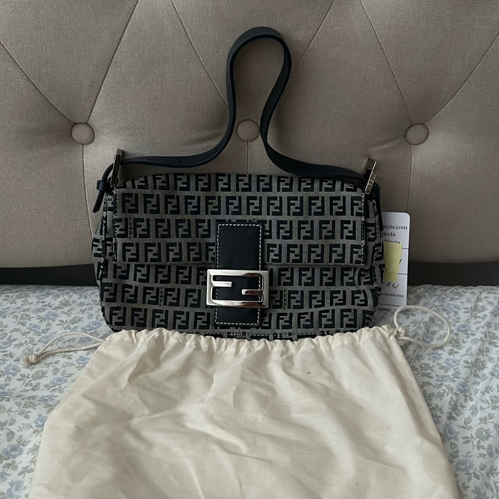 Authentic Denim Blue Fendi Baguette
